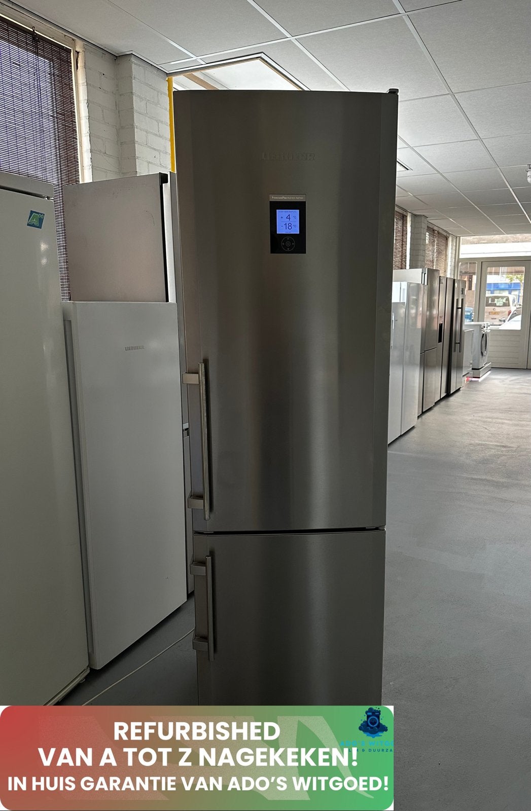 LIEBHERR RVS No Frost BioFresh KOELVRIESCOMBINATIE 385L, Witgoed en Apparatuur, 200 liter of meer, Refurbished, Energieklasse A of zuiniger