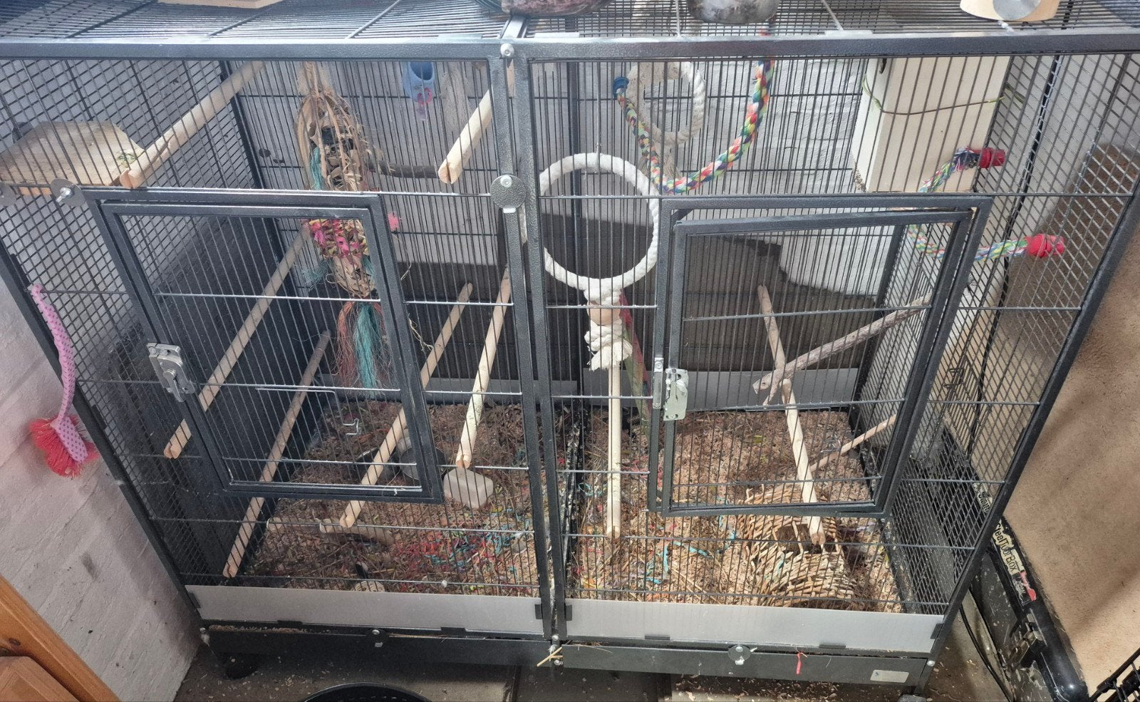 vogelkooi met toebehoren, Ophalen, Metaal, Vogelkooi