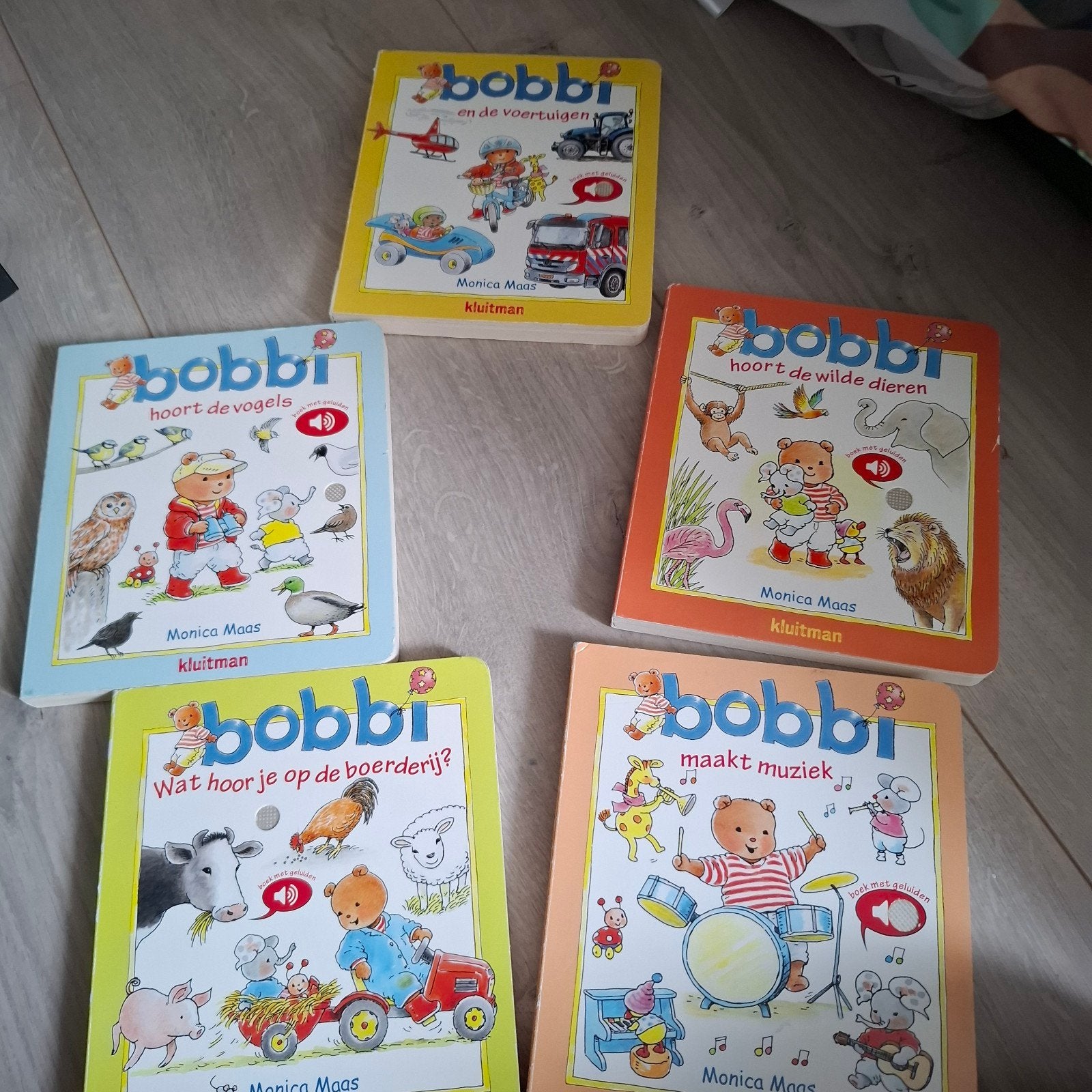 Bobbi Boekjes - Set van 5 geluidboekjes, Ophalen, Gelezen, Monica Maas, 1 tot 2 jaar