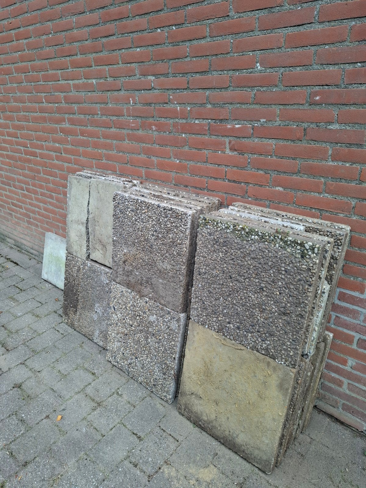 30 gewassen grindtegels 50x50cm, Tuin en Terras, Ophalen, Gebruikt, Beton, Terrastegels