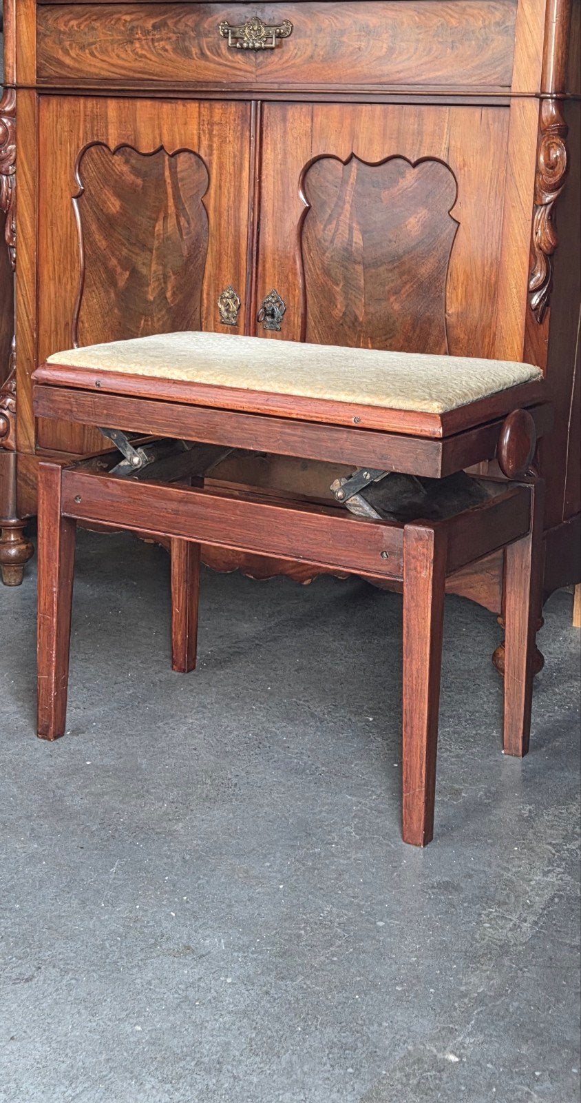antiek brocante orgelkruk pianokruk orgelbank pianobank, Ophalen of Verzenden