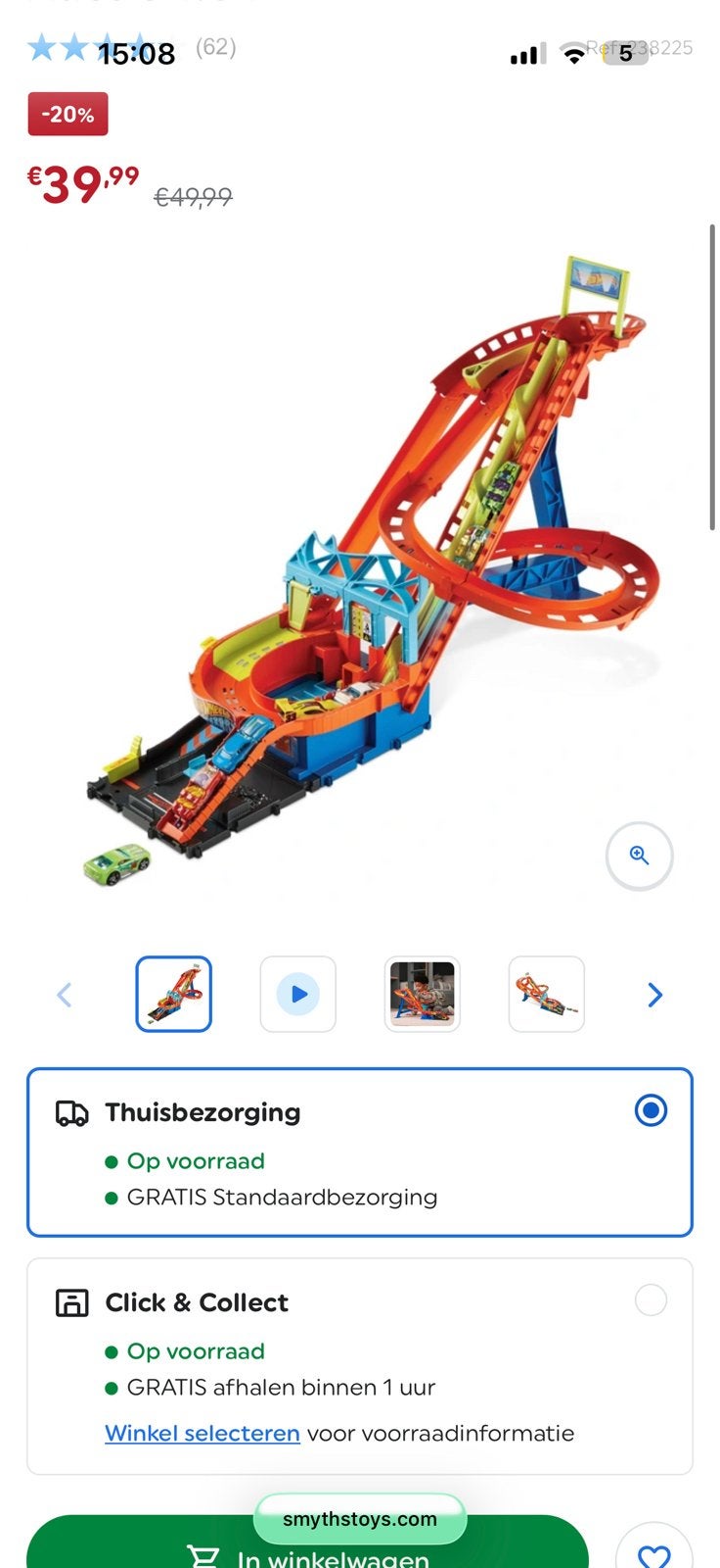 Hot wheels, Kinderen en Baby's, Speelgoed | Racebanen, Ophalen of Verzenden, Zo goed als nieuw, Handmatig, Hot Wheels