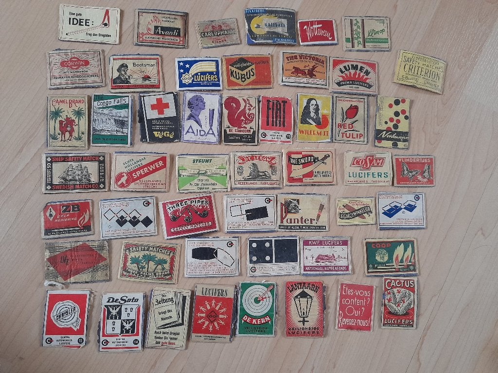 DIVERSE LUCIFER MERKEN 50 STUKS, Ophalen of Verzenden, Gebruikt
