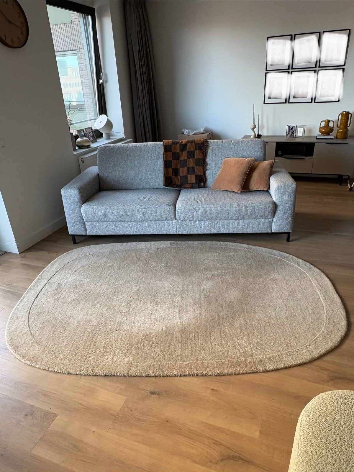 Wollen vloerkleed Nordic Weavers Flyt Beige – 160x240 cm, Ophalen, Japandi, Beige, 150 tot 200 cm