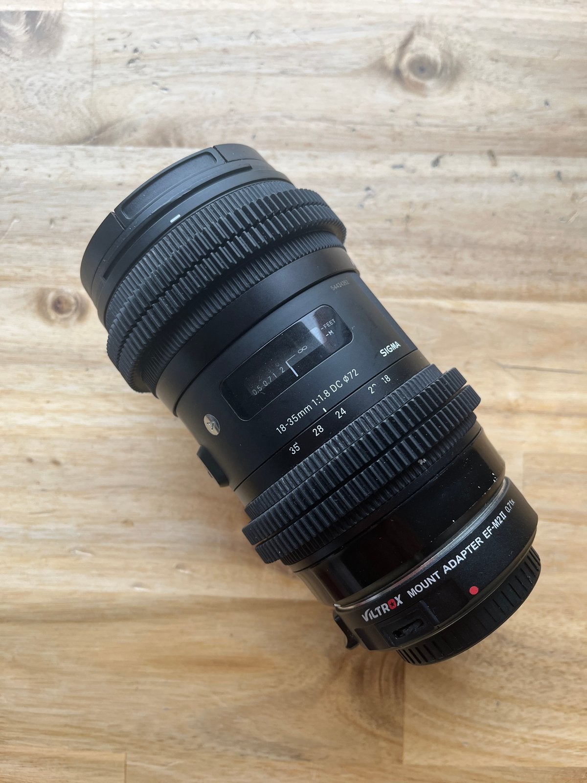 Sigma 18-35mm F1.8 DC Art lens met Viltrox speedbooster, Gebruikt, Sigma, Autofocus, Canon EF