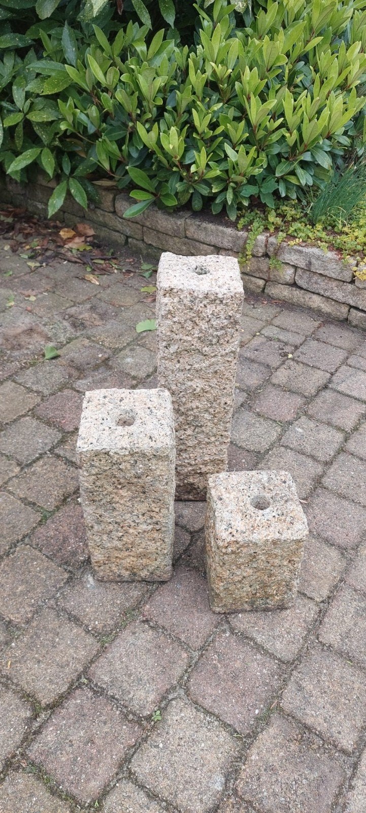 Fontein met waterbak en granieten zuilen, Ophalen, Gebruikt, Graniet, Fontein
