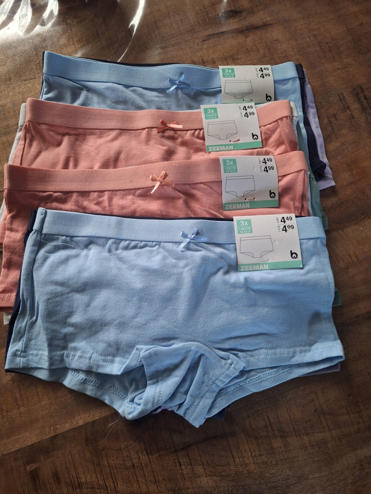 4x nieuw 3pak meisjes boxers maat 170/176, Ophalen of Verzenden, Nieuw, Meisje, Nacht- of Onderkleding