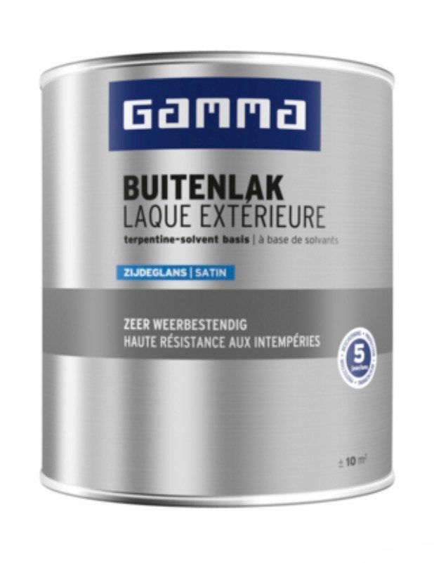 GAMMA Buitenlak zijdeglans 2,5 liter nooit gebruik RAL 9001, Beige, Nieuw, Ophalen of Verzenden, Lak