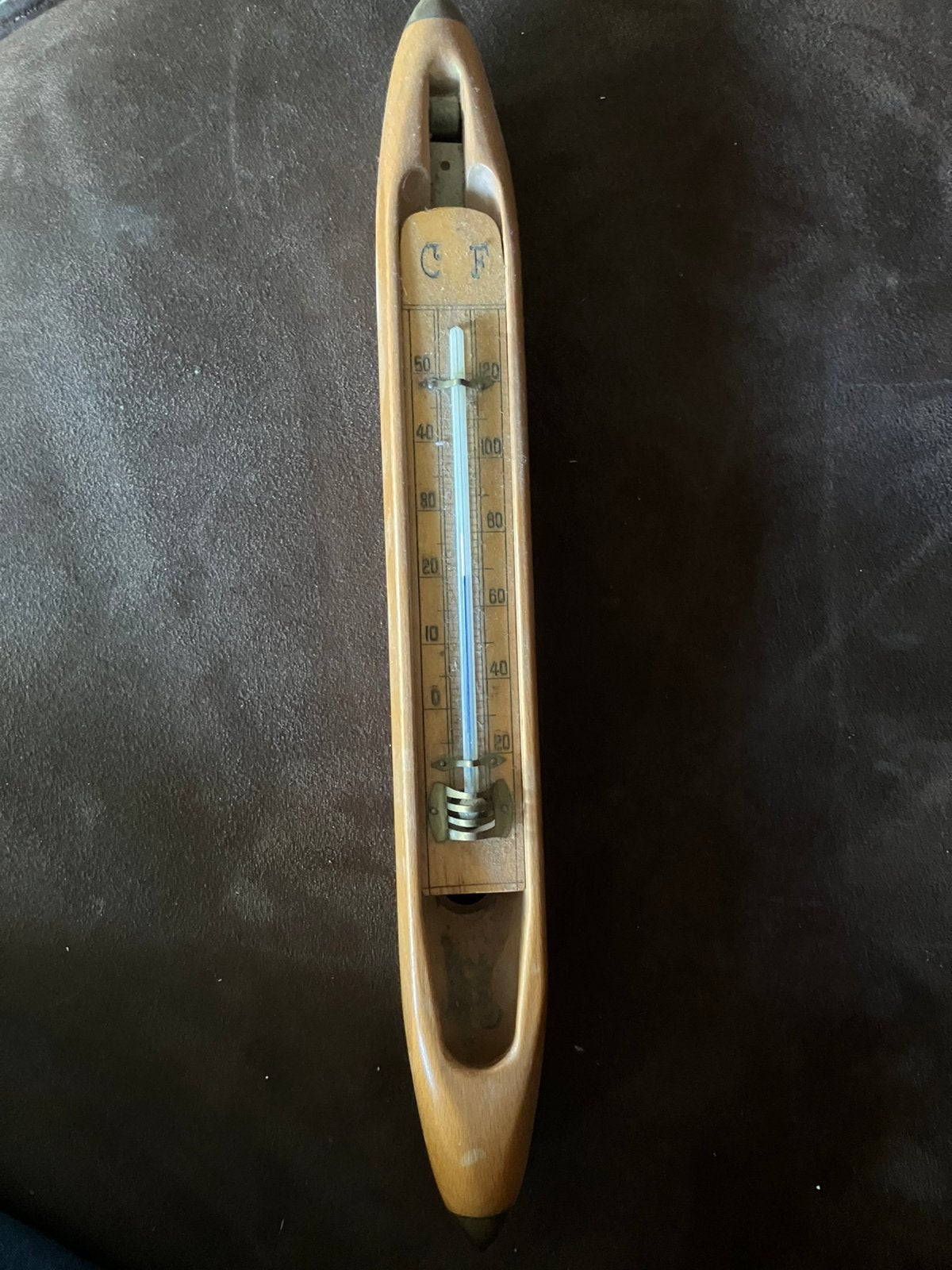 Spoel met thermometer, Binnenthermometer, Ophalen of Verzenden, Gebruikt, Hout