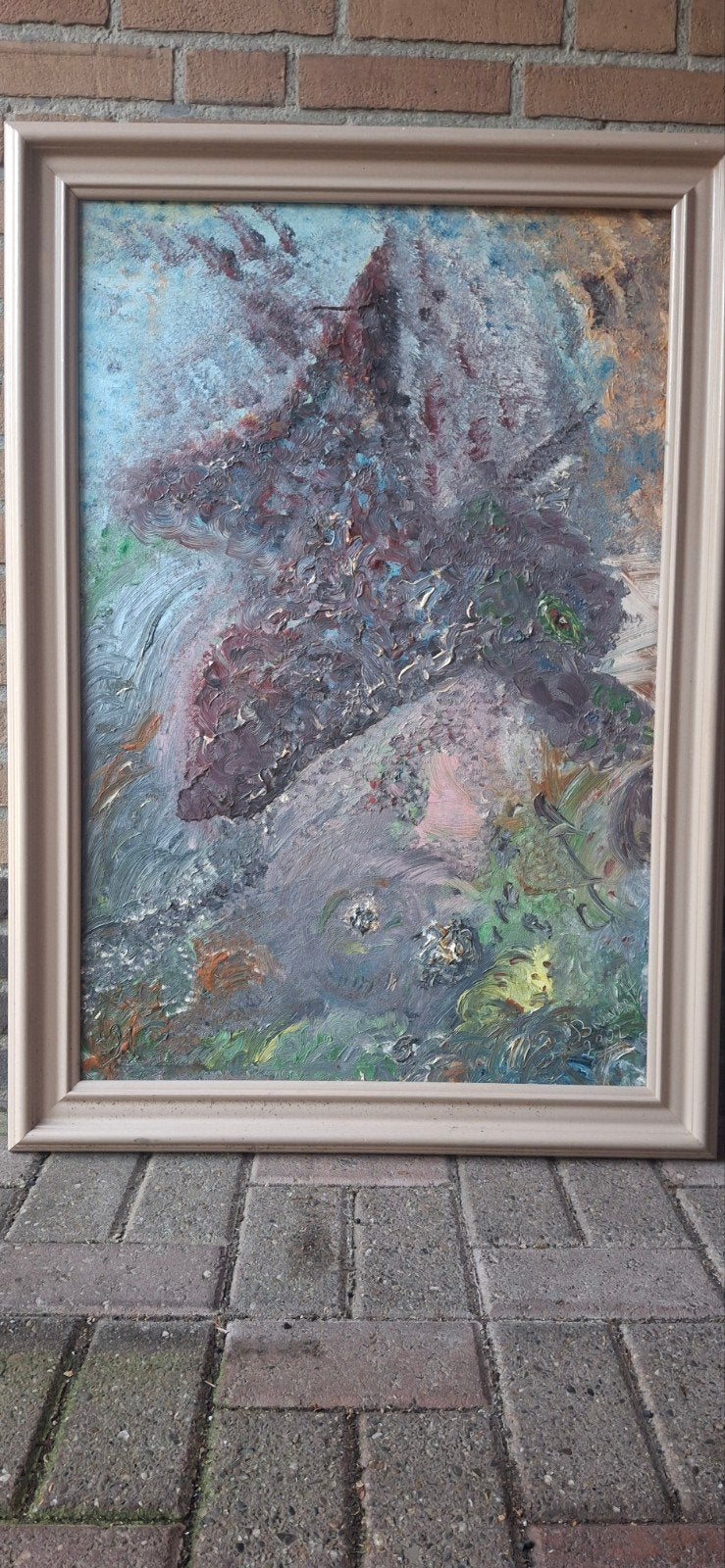Schilderij kunst incl lijst 73×103 cm, Antiek en Kunst, Ophalen of Verzenden, Doek