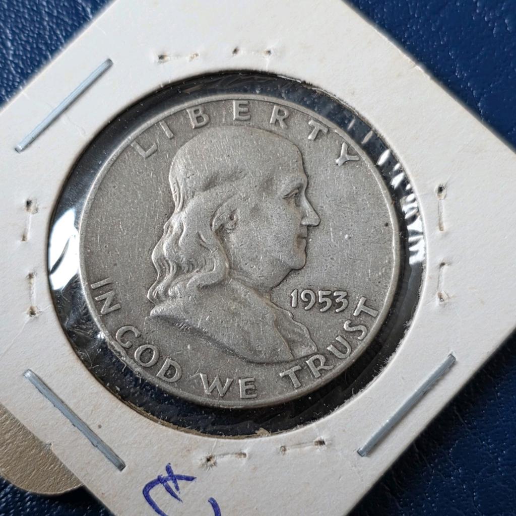 1953D halve dollar Amerika, Verzenden, Noord-Amerika, Losse munt, Zilver