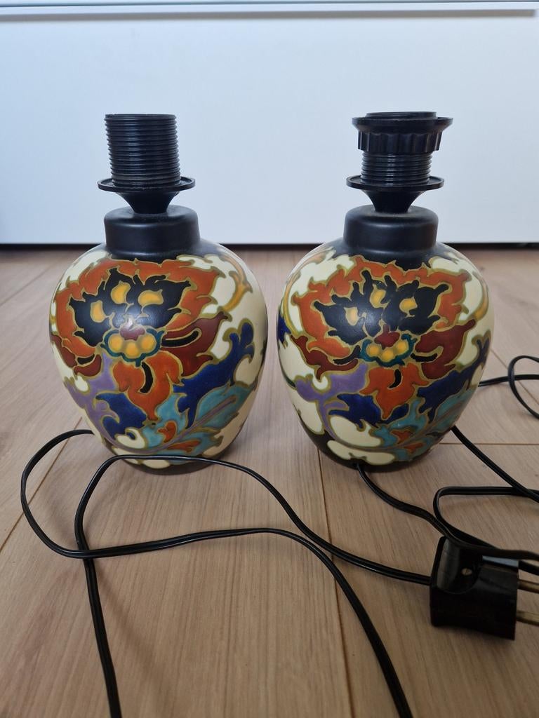 Gouda plateel lampjes Regina Rosario, Antiek en Kunst, Antiek | Lampen, Ophalen of Verzenden