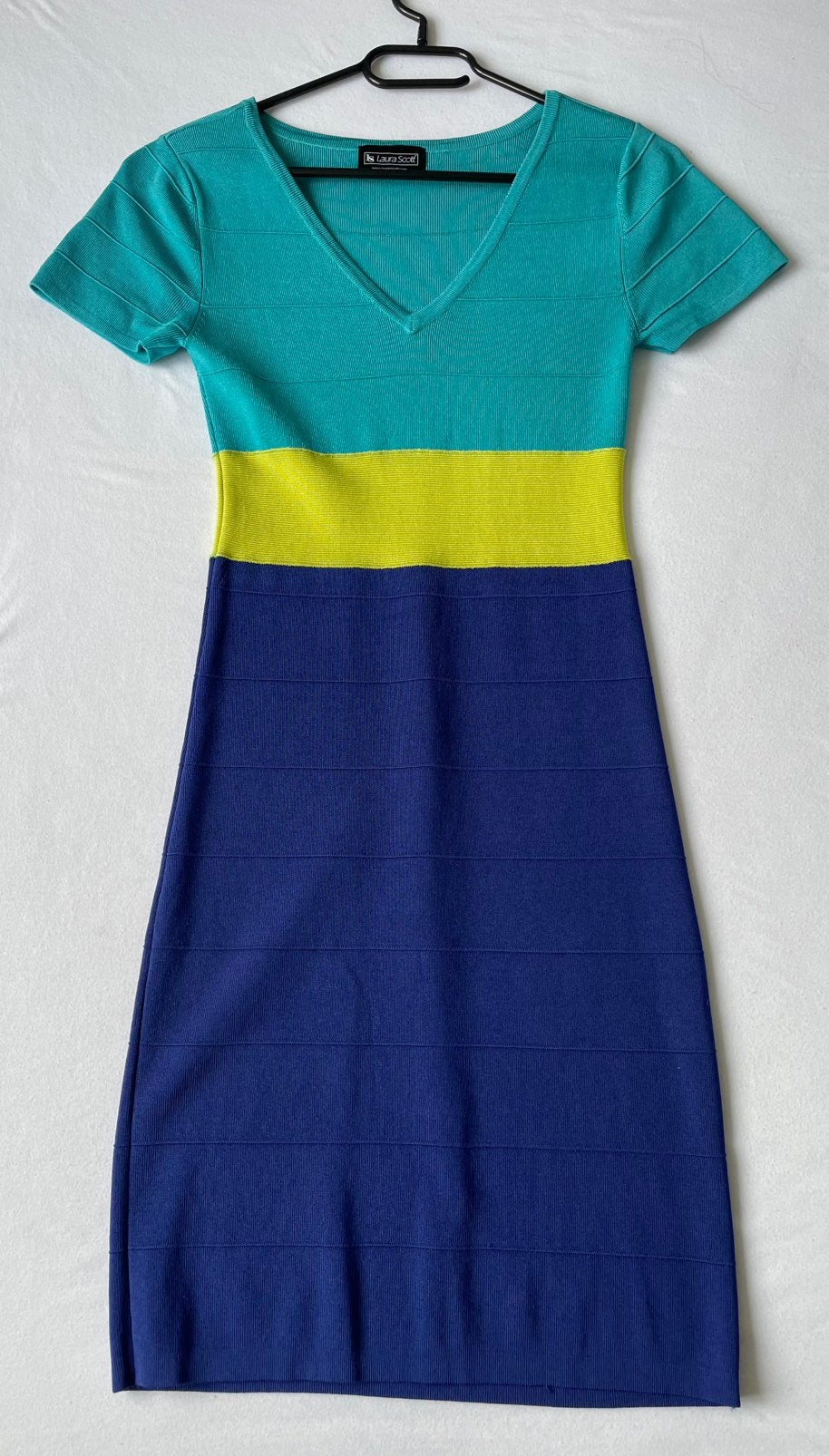 Laura Scott strech jurk small, Blauw, Ophalen of Verzenden, Zo goed als nieuw, Maat 36 (S)