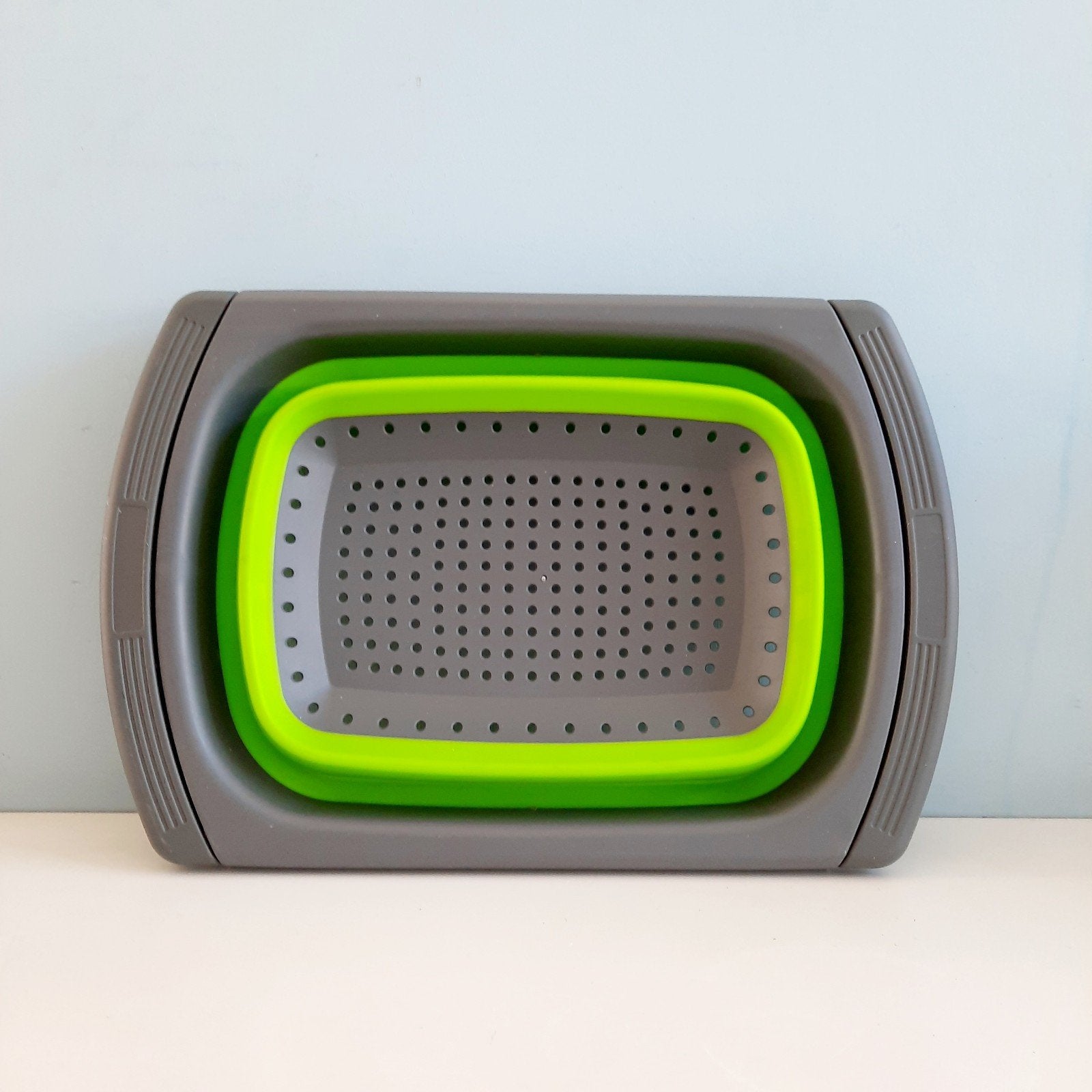 Opvouwbaar siliconen vergiet - nieuw, Ophalen of Verzenden, Nieuw, Rubber/elastomeren, Groen