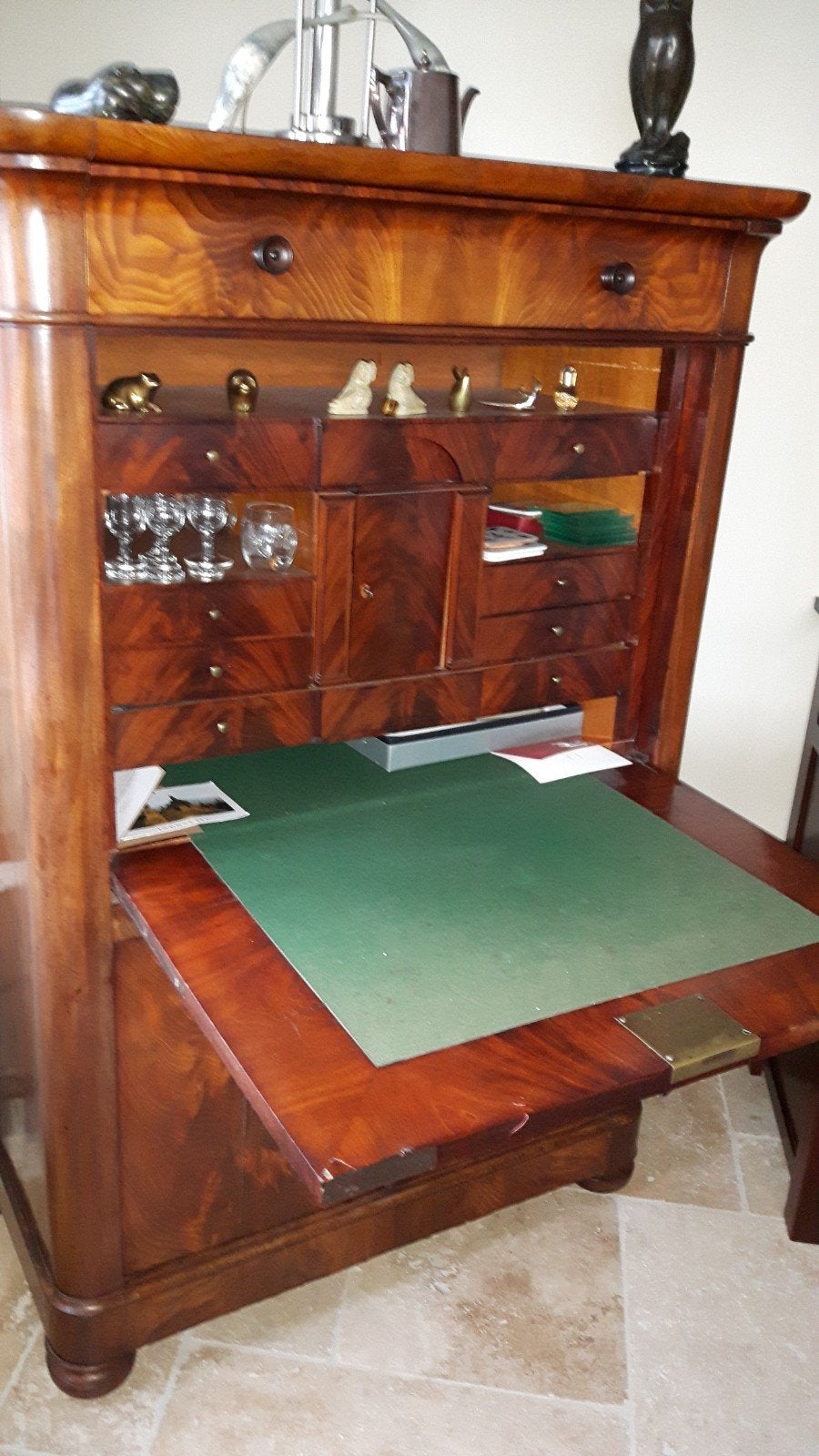 Oud Hollandse Mahonie Secretaire, Ophalen of Verzenden