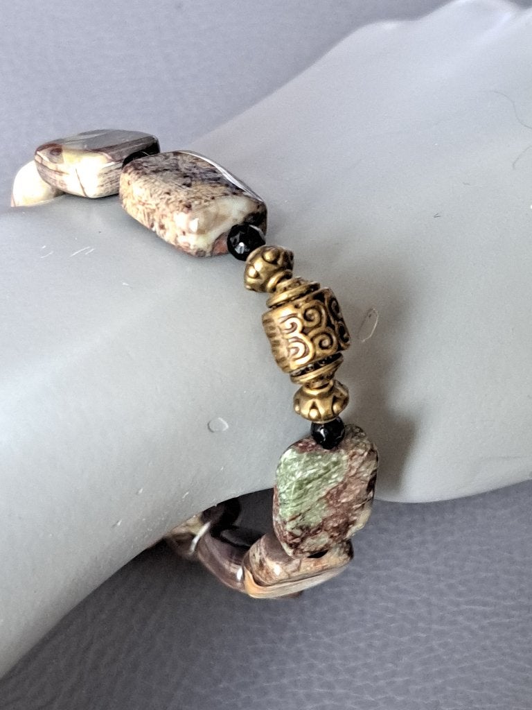 941 edelsteen armband met Agaat 18x13x7mm -19.2cm, Sieraden, Tassen en Uiterlijk, Armbanden, Ophalen of Verzenden, Nieuw, Elastiek