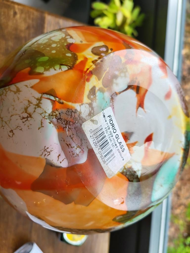 Grote Fidrio Glass vaas met geschulpte rand - Mixed Colours, Ophalen of Verzenden
