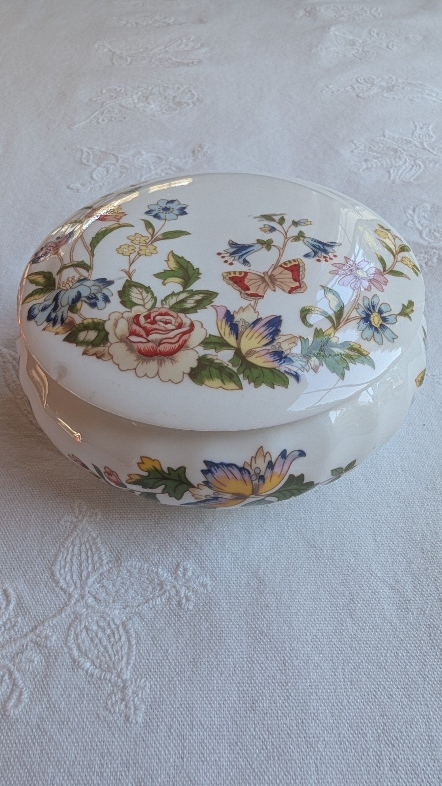 Aynsley Cottage Garden Porseleinen Snoepdoosje met Deksel, Ophalen of Verzenden