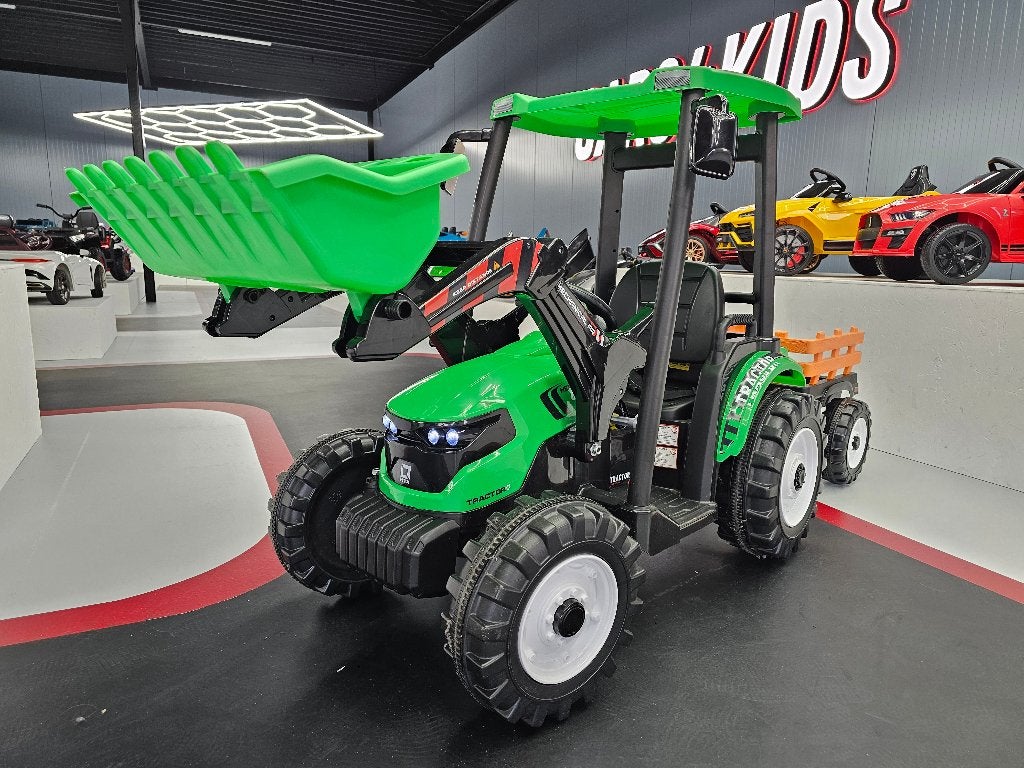 Kindertractor met aanhanger 24 volt - voor lader - met RC