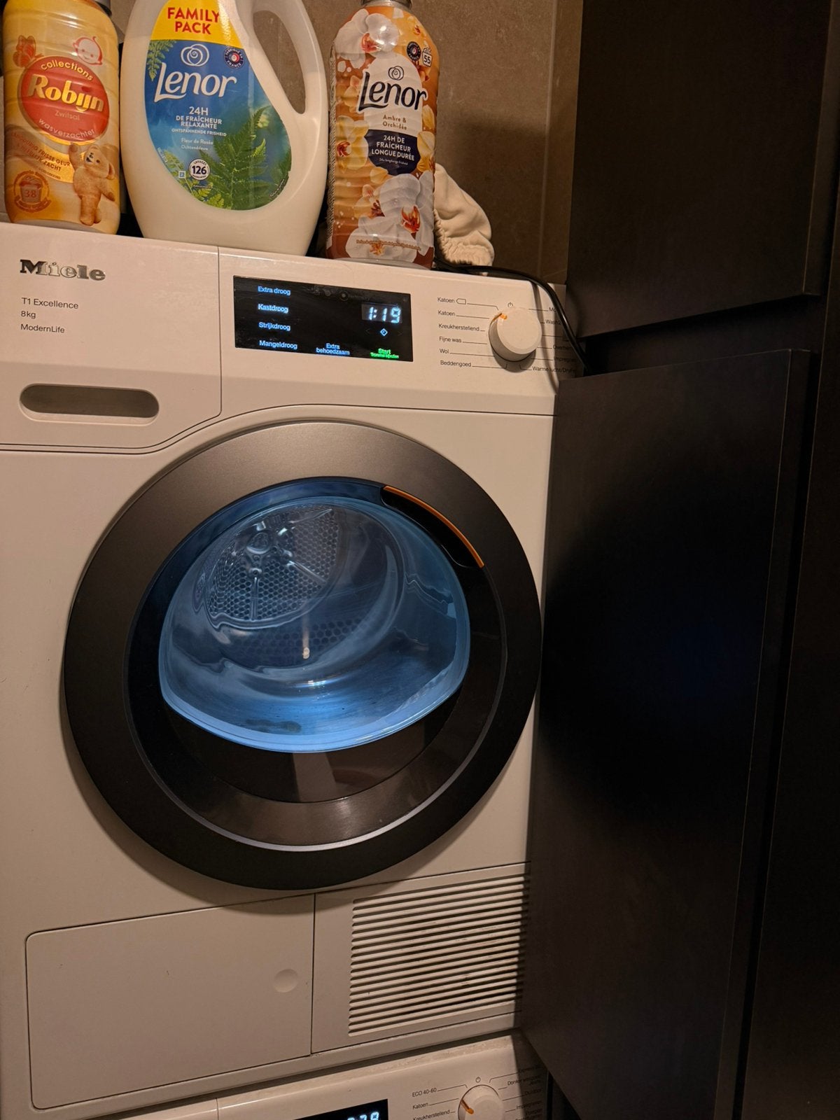 Miele T1 Excellence ModernLife Warmtepompdroger, Witgoed en Apparatuur, Wasdrogers, Ophalen, 8 tot 10 kg, Zo goed als nieuw, 85 tot 90 cm