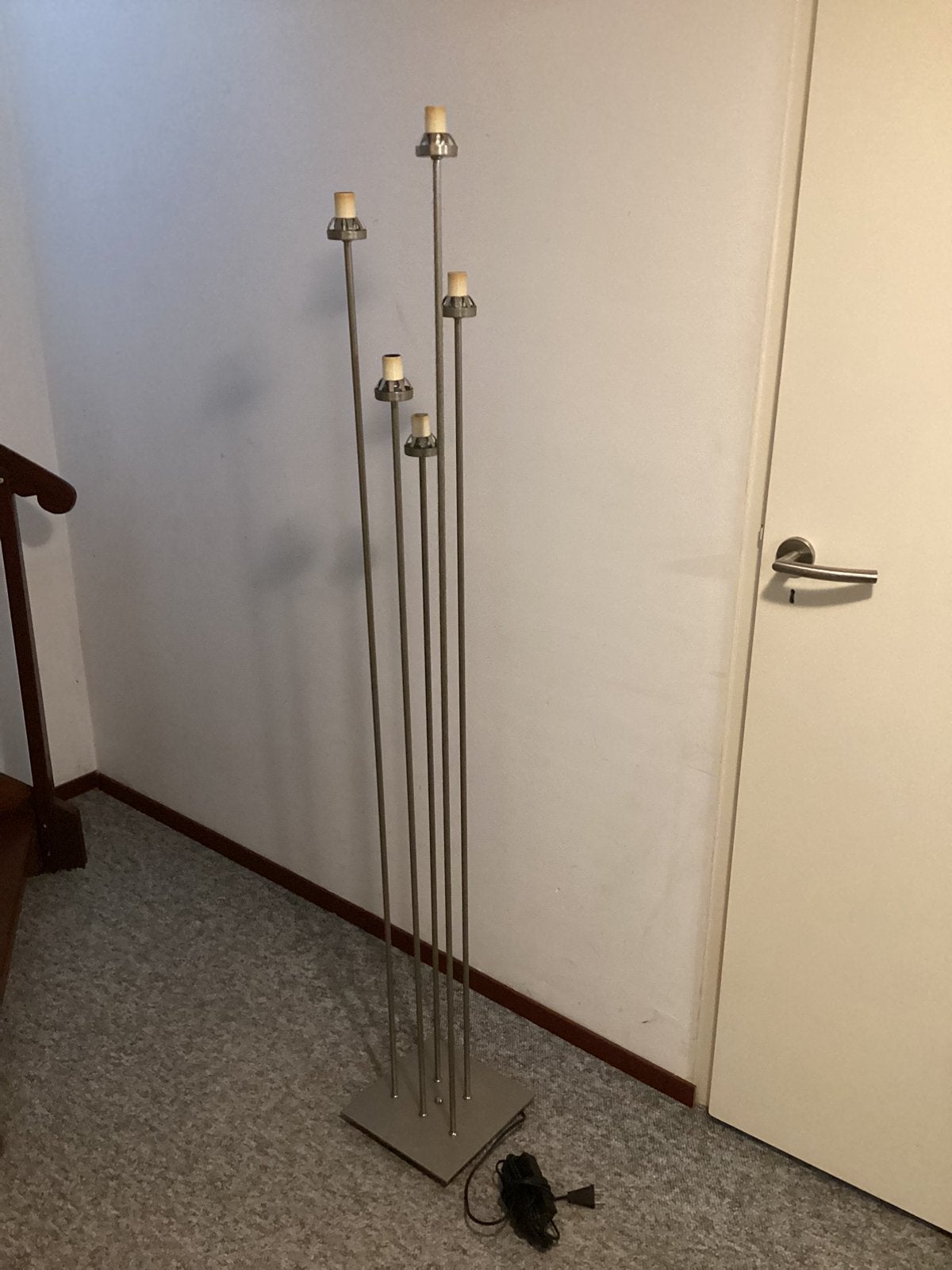 Staande lamp voet dimbaar 5 punts RVS, Ophalen of Verzenden, Gebruikt, Metaal, 150 tot 200 cm