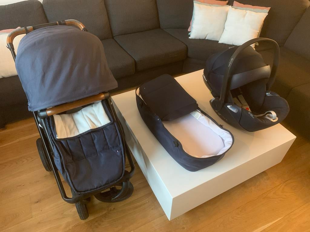 Dubatti kinderwagen met reiswieg, autostoel, net en adapters, Gebruikt, 0 t/m 13 kg, Ophalen, Overige merken