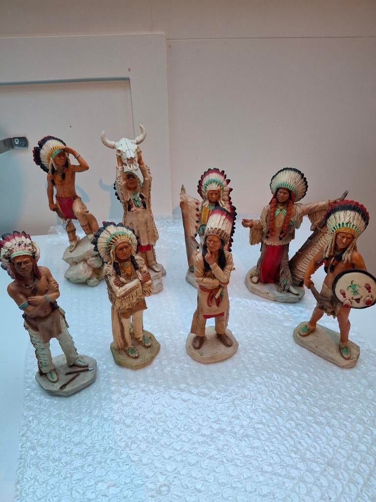 Vintage Castagna Indianen Beeldjes Set - Handgemaakt, Verzamelen, Beelden en Beeldjes, Ophalen of Verzenden, Gebruikt, Mens