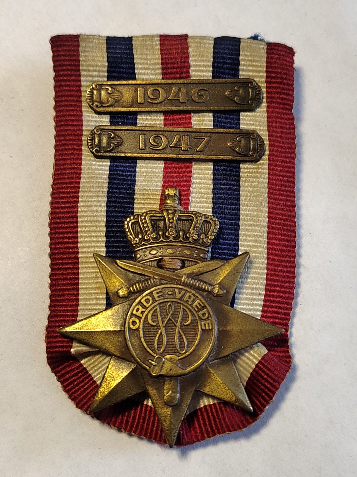 Orde en Vrede Militaire Medaille Onderscheiding 1946 1947, Ophalen of Verzenden
