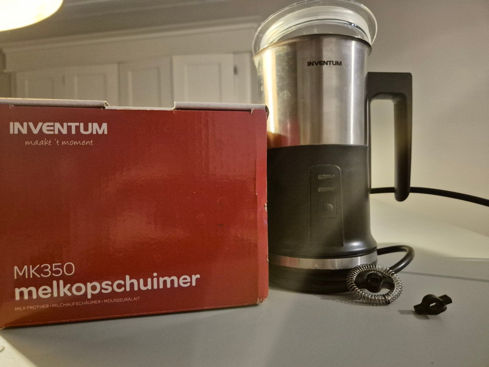 Inventum MK350 Melkopschuimer, Witgoed en Apparatuur, Ophalen of Verzenden, Zo goed als nieuw, Elektrische melkopschuimer