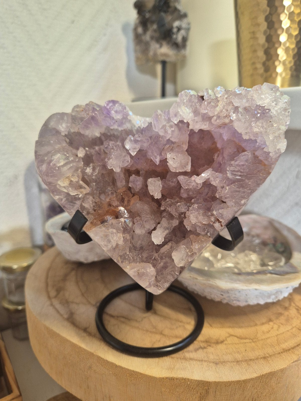 Prachtige Amethist Geode Hart, Verzamelen, Ophalen of Verzenden, Mineraal