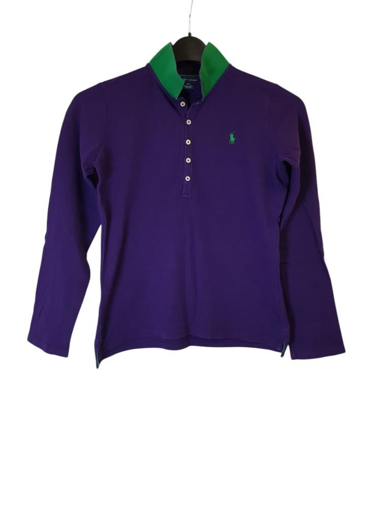 Geweldige paars-groene RALPH LAUREN longsleeve mt XL/16/176, Zo goed als nieuw, Shirt of Longsleeve, Polo Ralph Lauren, Verzenden
