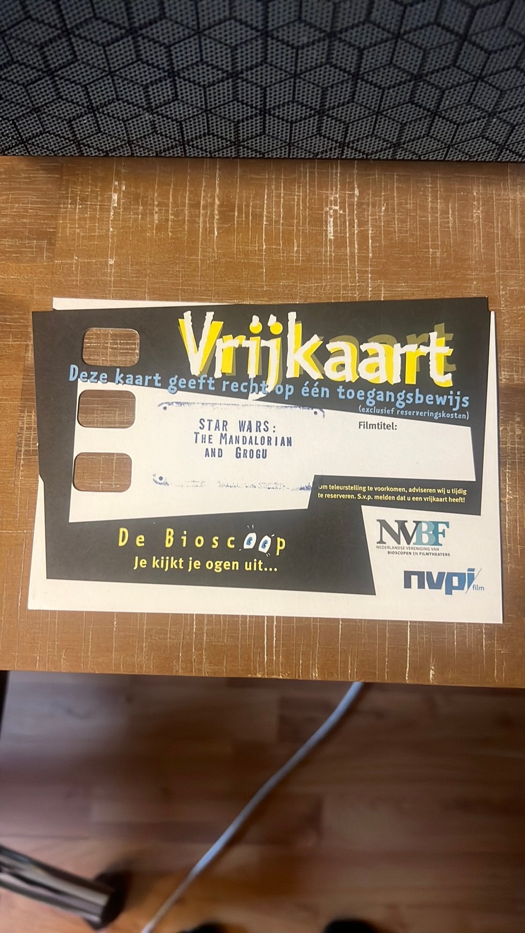 Vrijkaart Star Wars, Eén persoon, Vrijkaartje specifieke film