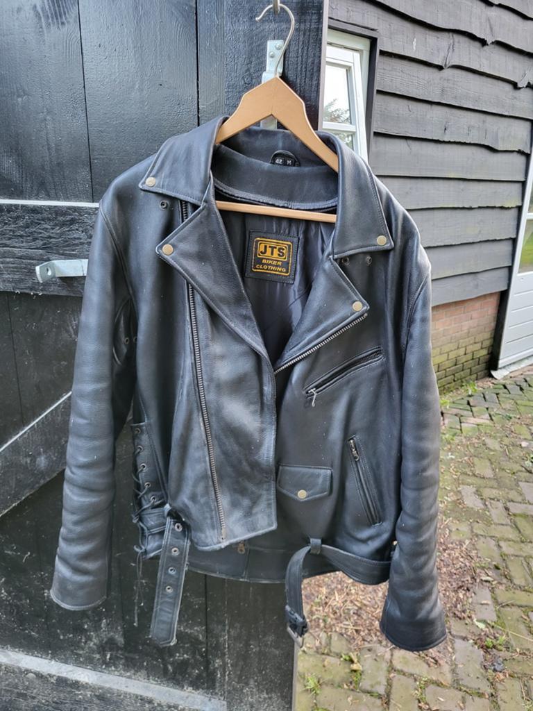 Leren motorjack maat 42 - JTS, Motoren, Kleding | Motorkleding, Ophalen of Verzenden, Tweedehands, Heren, Jas | leer