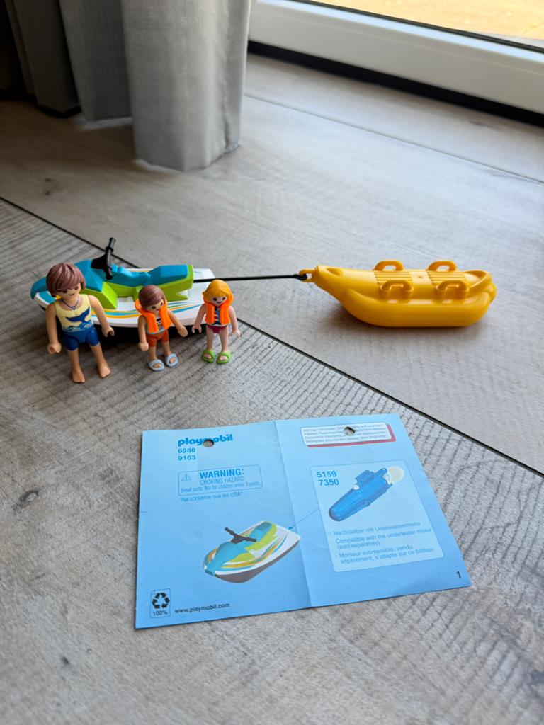 Playmobil jetski + bananenboot, Ophalen of Verzenden, Gebruikt, Complete set