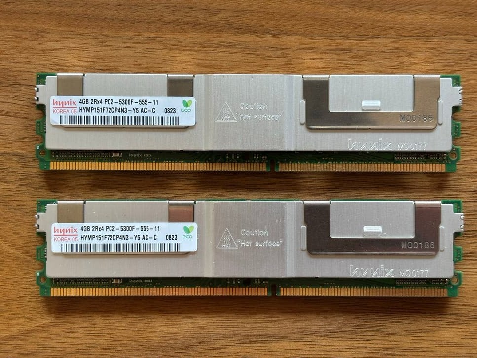 2x HYNIX 4GB DDR2 ECC Server Geheugen HYMP151F72CP4N3-Y5 AC, Computers en Software, RAM geheugen, Gebruikt, Server, Ophalen of Verzenden