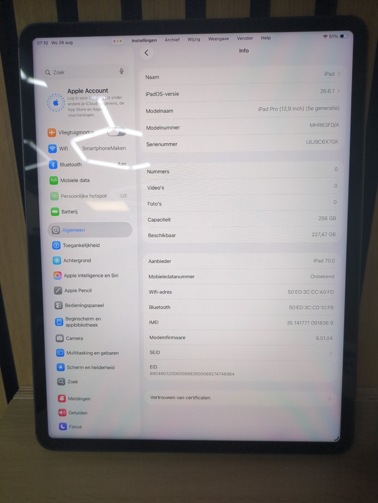 iPad Pro 12,9 inch 256GB 5e gen Cellulair, Apple Inc., Ophalen of Verzenden, Zo goed als nieuw, IPad Pro 1