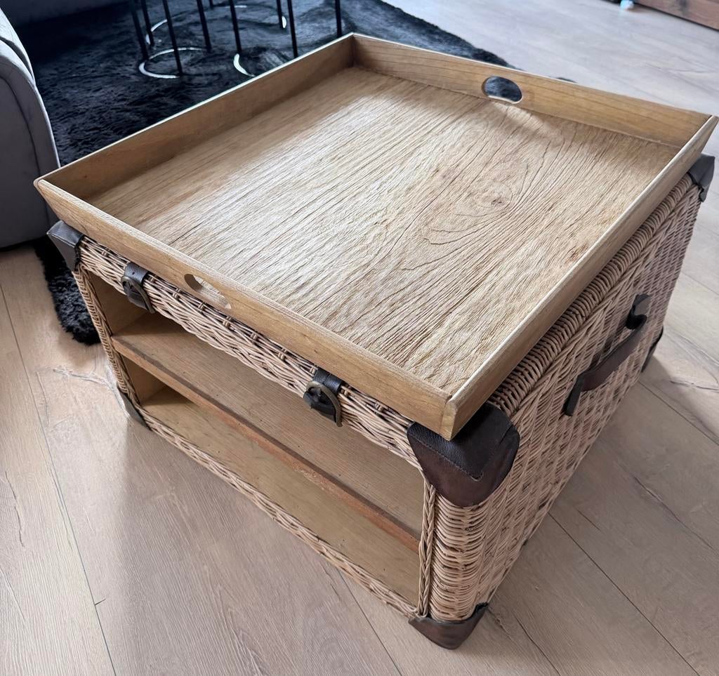 Riviera Maison Salon Tafel met Dienblad, Huis en Inrichting, Tafels | Salontafels, Gebruikt, Minder dan 50 cm, 50 tot 100 cm, 100 tot 150 cm