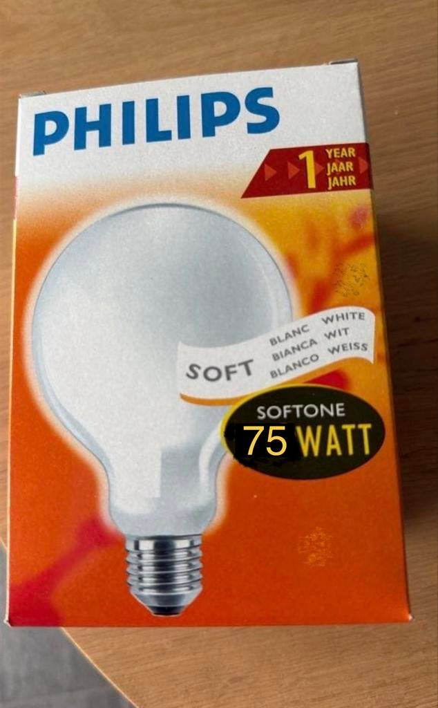 Gezocht - Philips Softone Gloeilamp 75 Watt E27, 60 watt of meer, Zo goed als nieuw, Soft of Flame, Gloeilamp