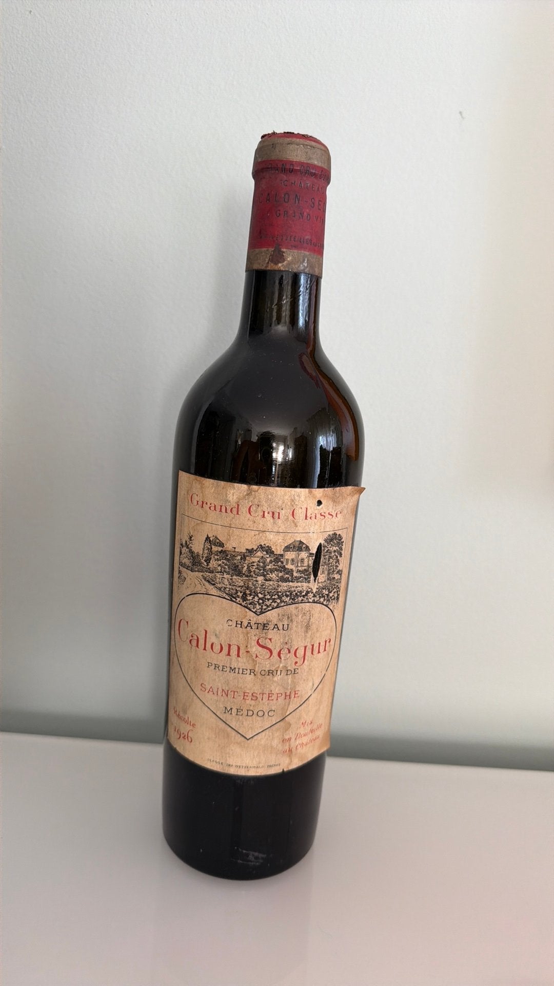 lege wijnflesChâteau Filhot 1926–Sauternes–2e GrandCruClassé, Ophalen of Verzenden, Gebruikt, Frankrijk