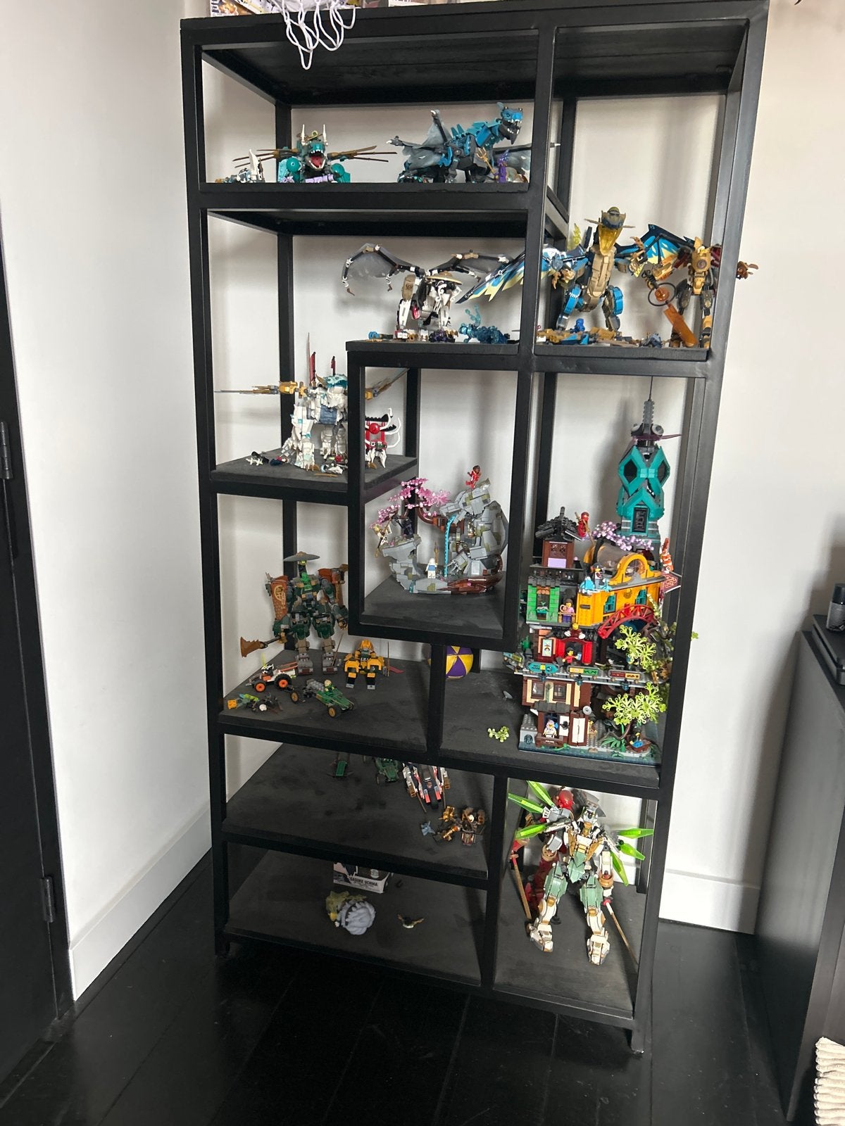 Zwart vakkenkast / roomdivider, Met plank(en), Minder dan 50 cm, Gebruikt, Ophalen of Verzenden