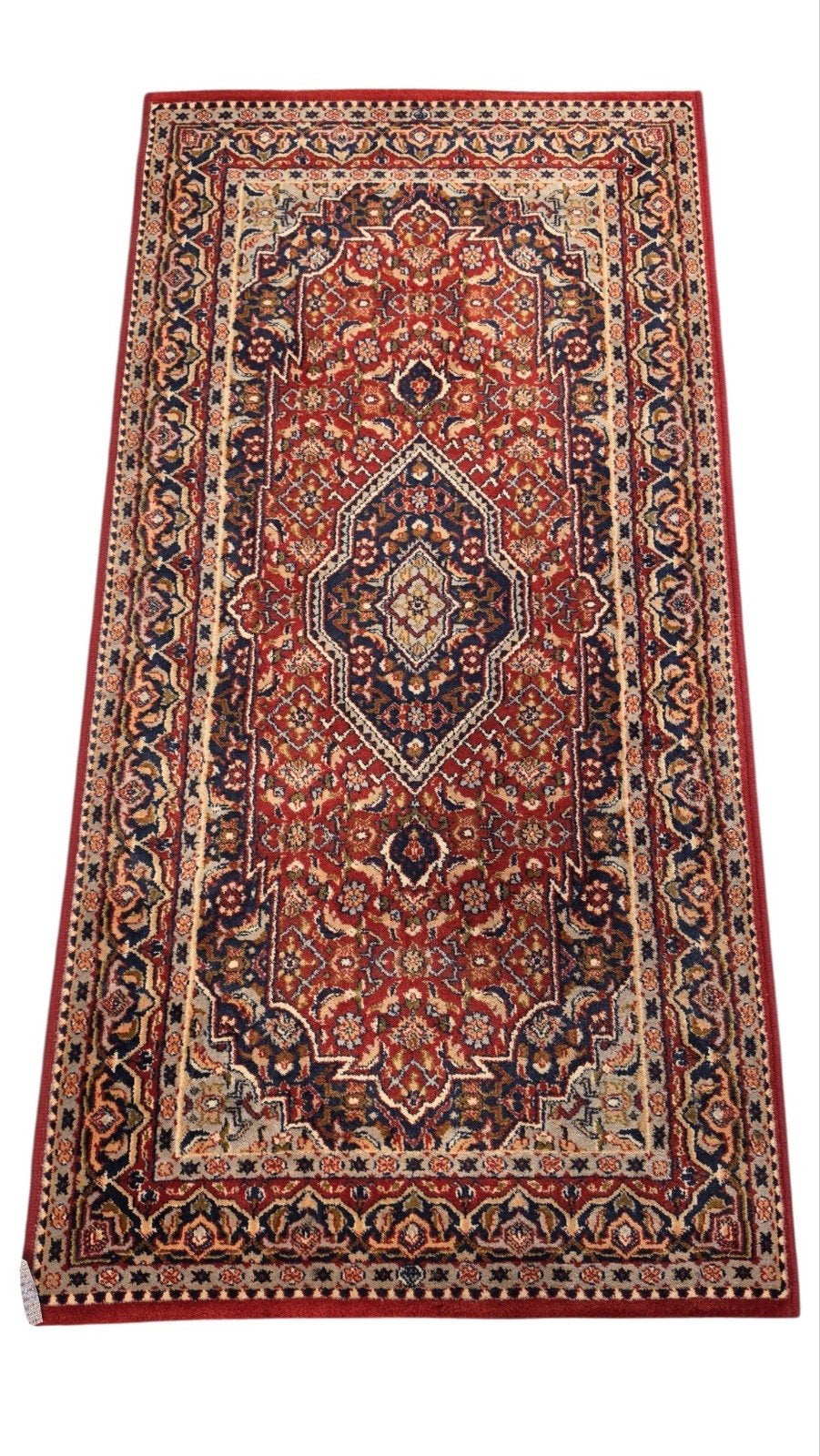 Vintage oosters wol Bidjar vloerkleed medallion 66x130cm, Blauw, 100 tot 150 cm, Www.hypepopup.nl, Zo goed als nieuw