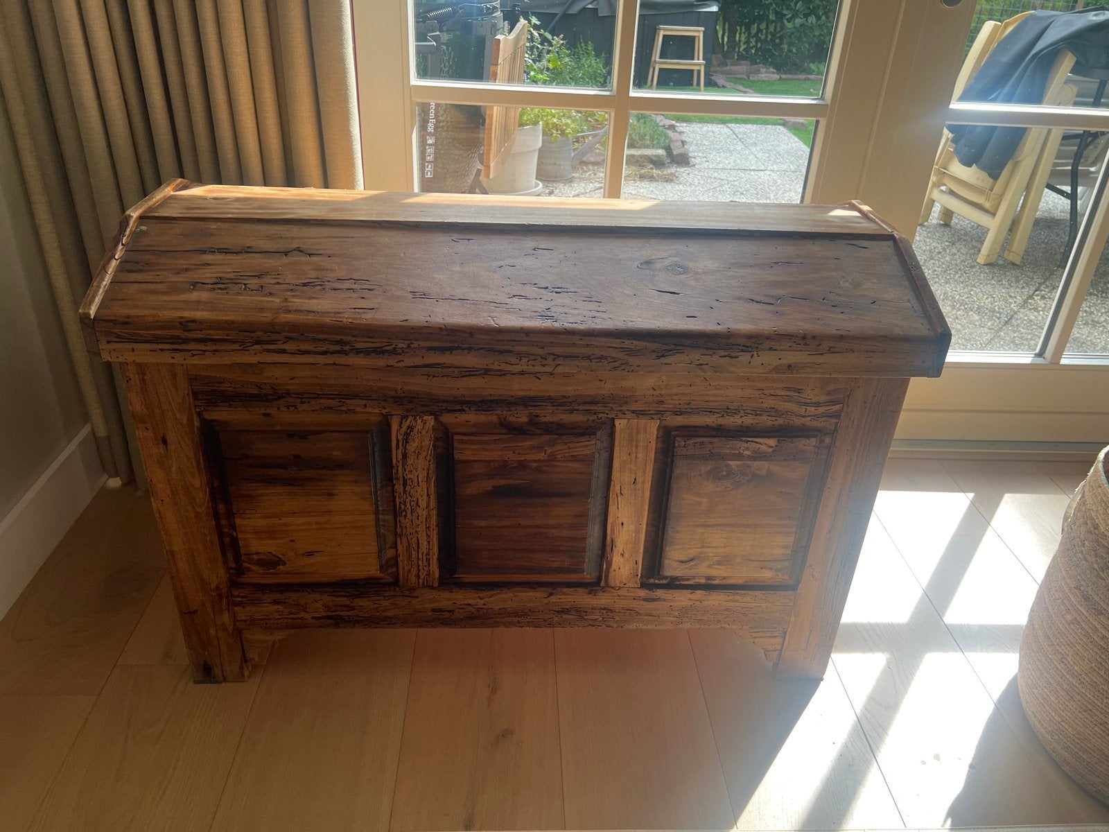 Houten kist met deksel - Opbergkist, Huis en Inrichting, Woonaccessoires | Kisten, 50 – 75, Gebruikt, 100 tot 150 cm, Ophalen of Verzenden