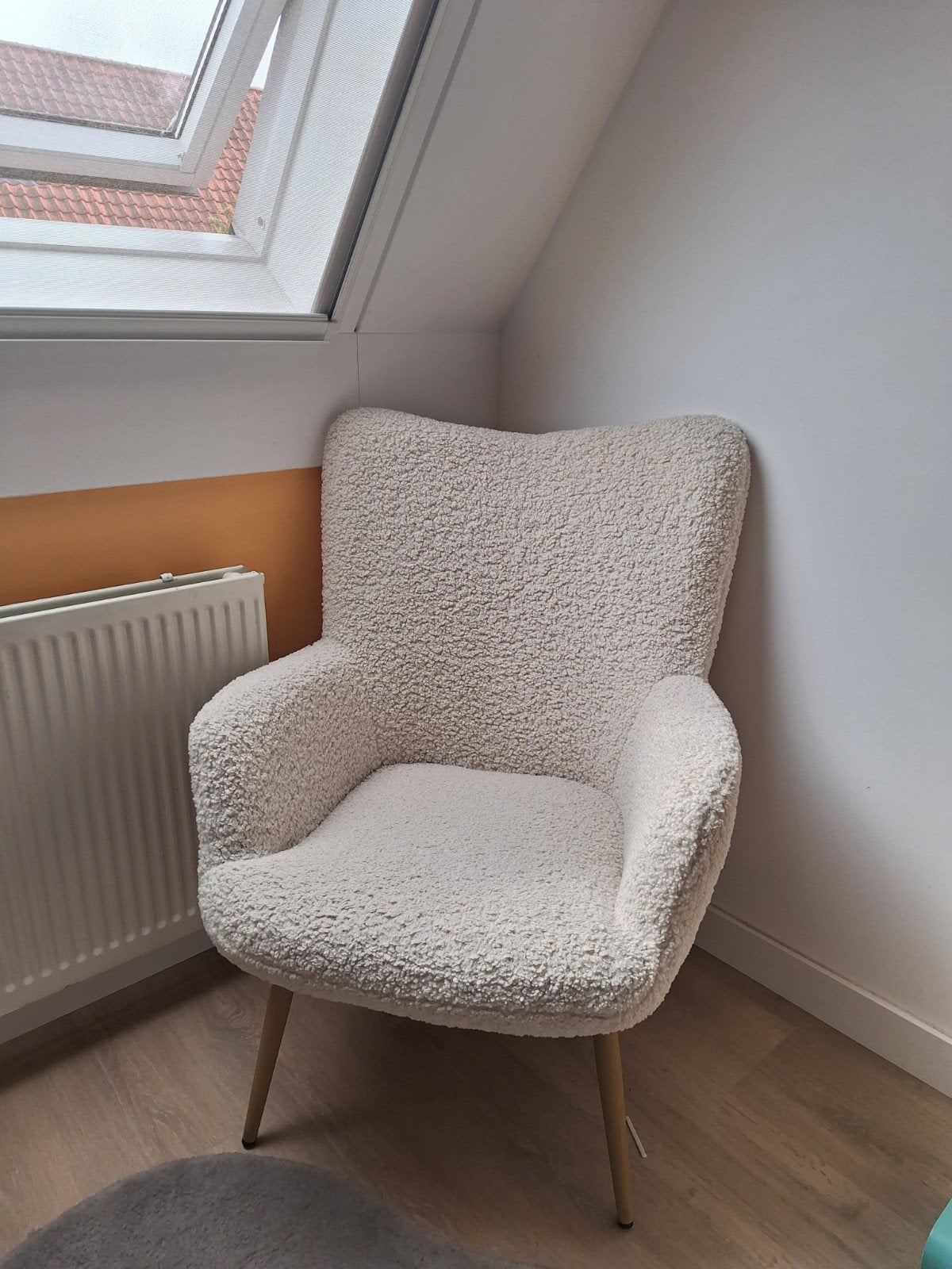 Comfortabele Crèmekleurige Teddy Fauteuil, Huis en Inrichting, Stoelen, Stof, Overige kleuren, Ophalen of Verzenden, Zo goed als nieuw