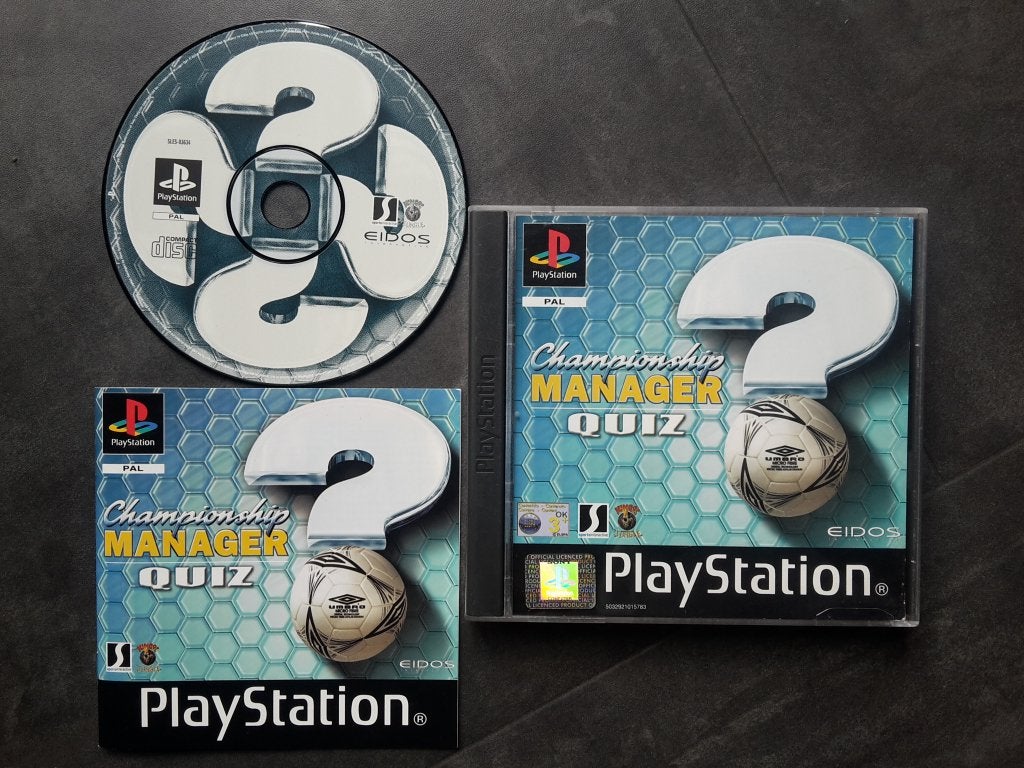 PS1 - Championship Manager Quiz - PlayStation 1, 1 speler, Ophalen of Verzenden, Zo goed als nieuw, Vanaf 3 jaar