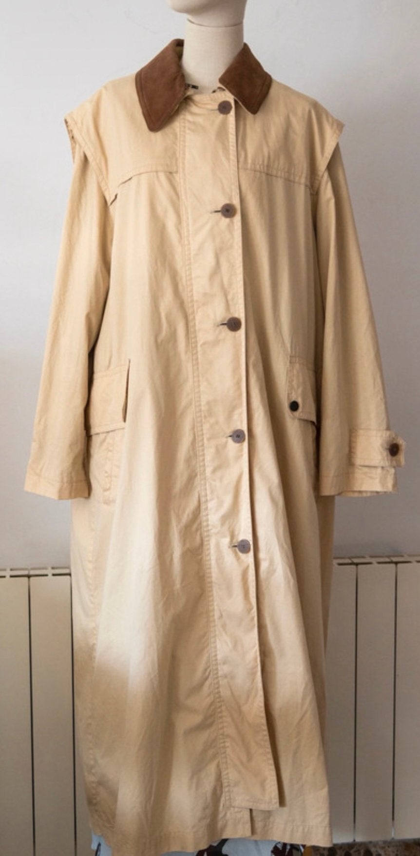 Lange Trenchcoat van Creenstone, Verzenden, Zo goed als nieuw, Maat 42/44 (L), Beige