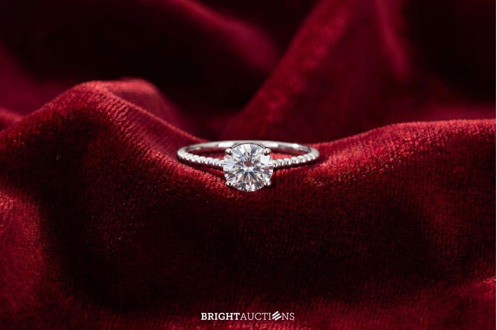 Witgouden ring met een diamant van 1.00 carat, Diamant, Wit, Niet ingevuld, Nieuw