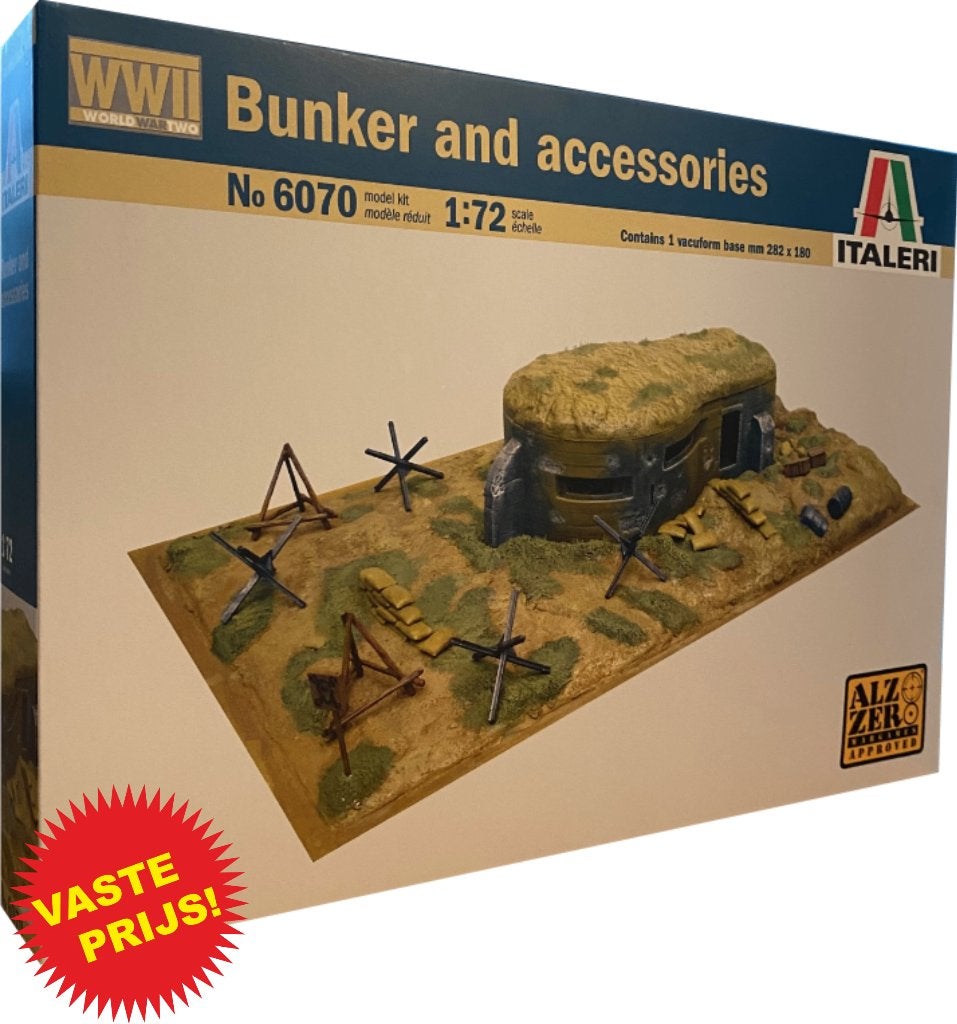 Bunker and Accesoires World War II (Italeri 6070) 1/72, Ophalen of Verzenden, Nieuw, 1:50 of kleiner, Diorama