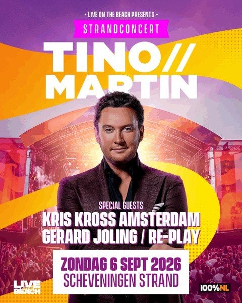 2 kaarten Live on the beach Tino Martin 6 september, Tickets en Kaartjes, Twee personen, September