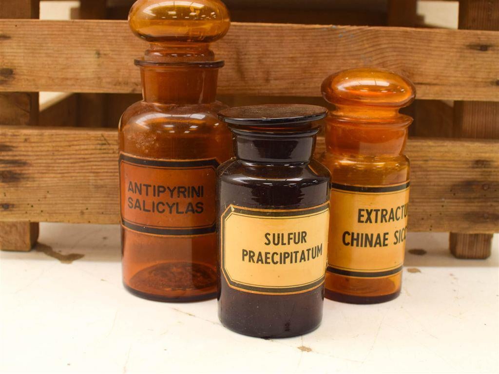 Vintage apothekerspotten met deksel 51546, Antiek en Kunst, Ophalen of Verzenden