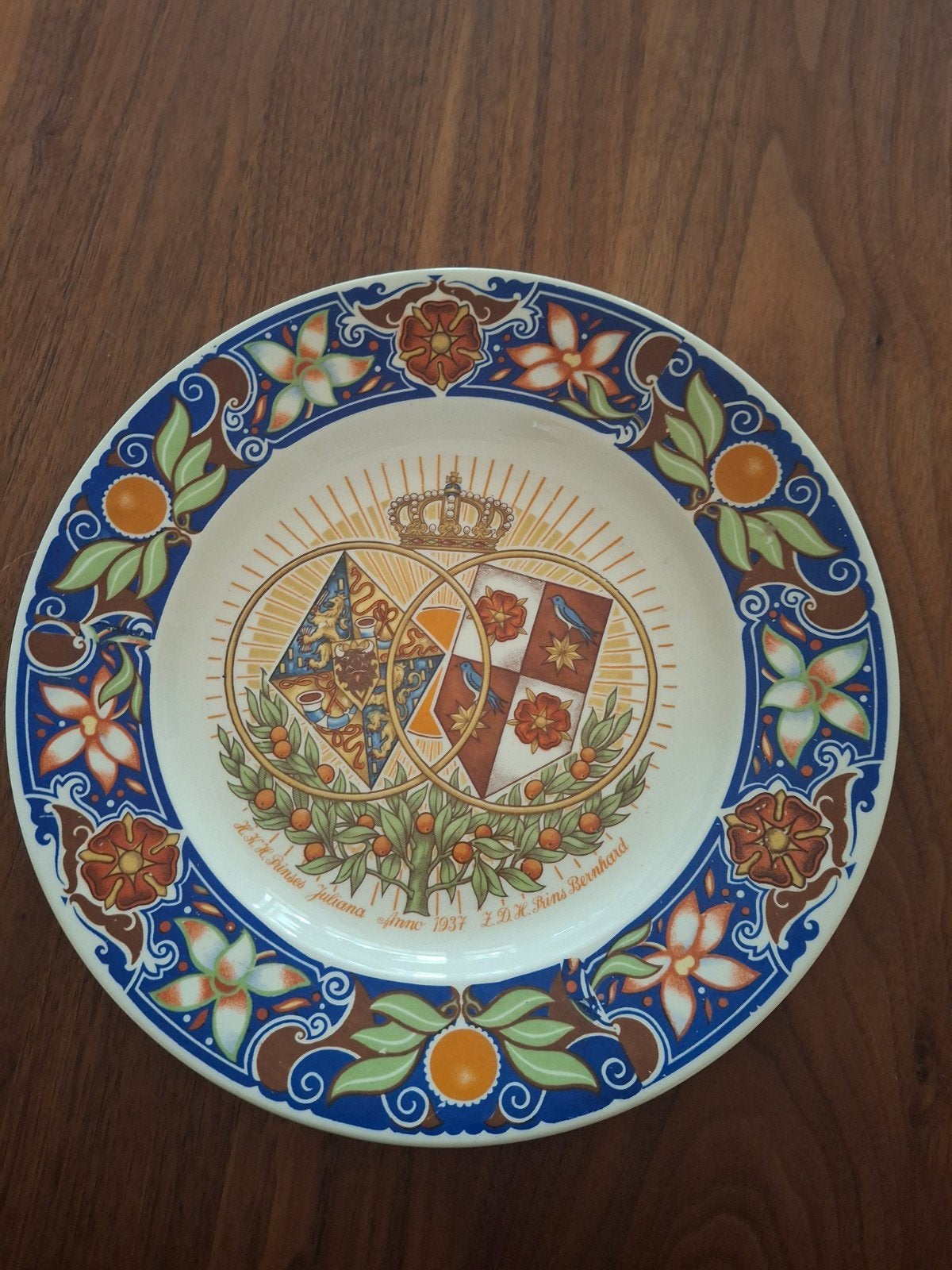 Petrus Regout Maastricht Juliana Bernhard bord, Ophalen of Verzenden